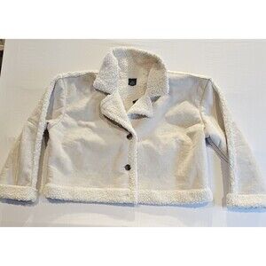 Wild Fable Sherpa Fleece Jacket Women 2X Cream Faux Shearling Button Front Cozy